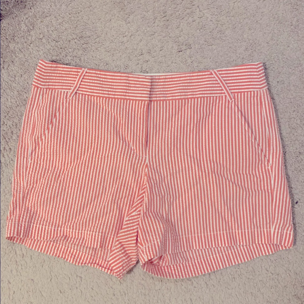 JCrew Coral Seersucker Shorts - Size 8